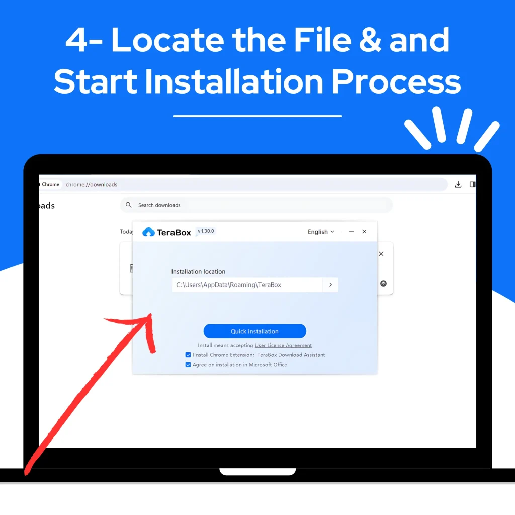 4- Locate the File and Start Installation Process