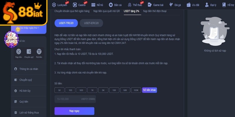 Nạp tiền chuẩn, nhanh qua ví điện tử mà hoàn toàn miễn phí